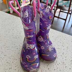 Purple Unicorn Rain Boots